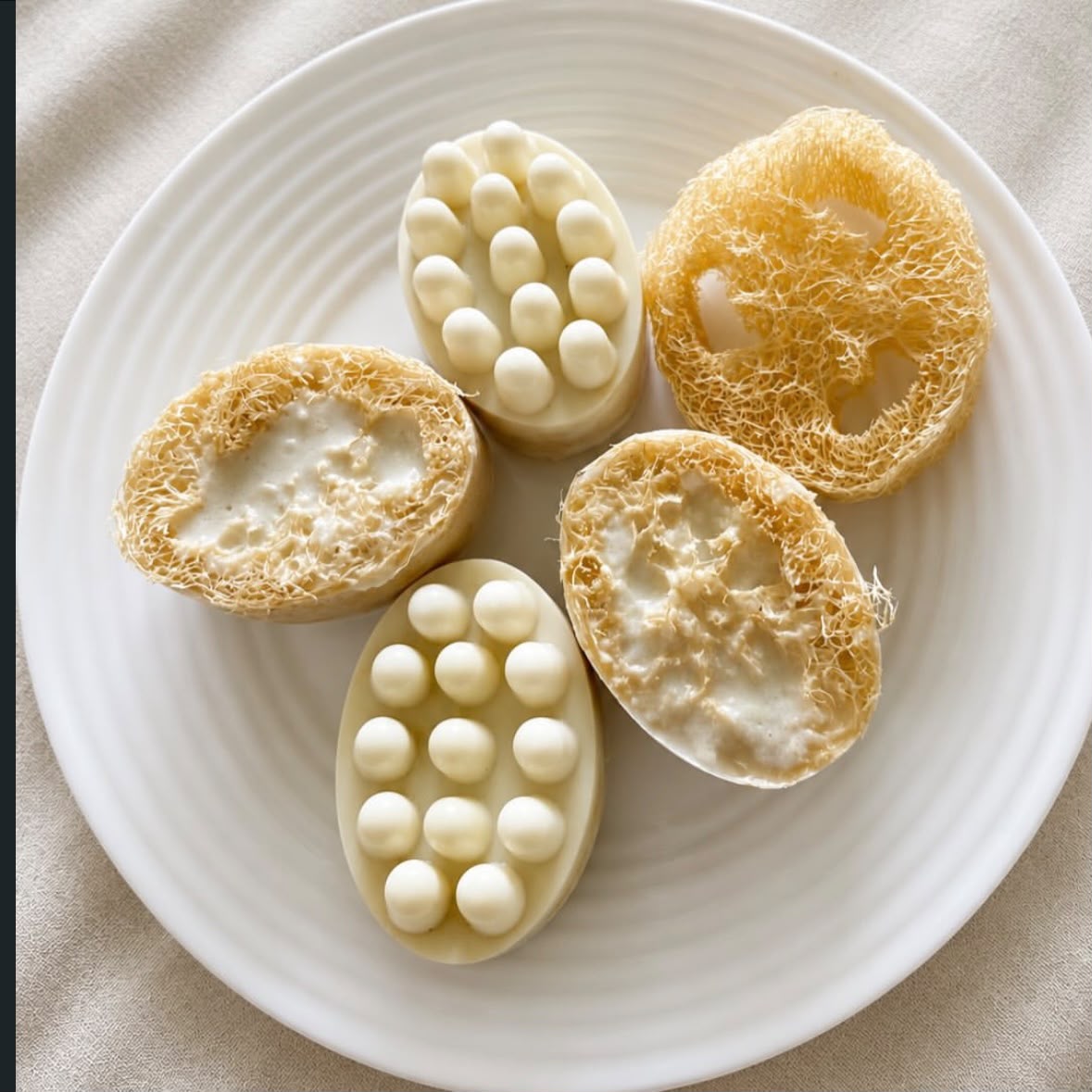 Jabón de arroz grande con luffa