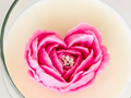 Velita Tarrito de Miel / Flor Corazon Rosa