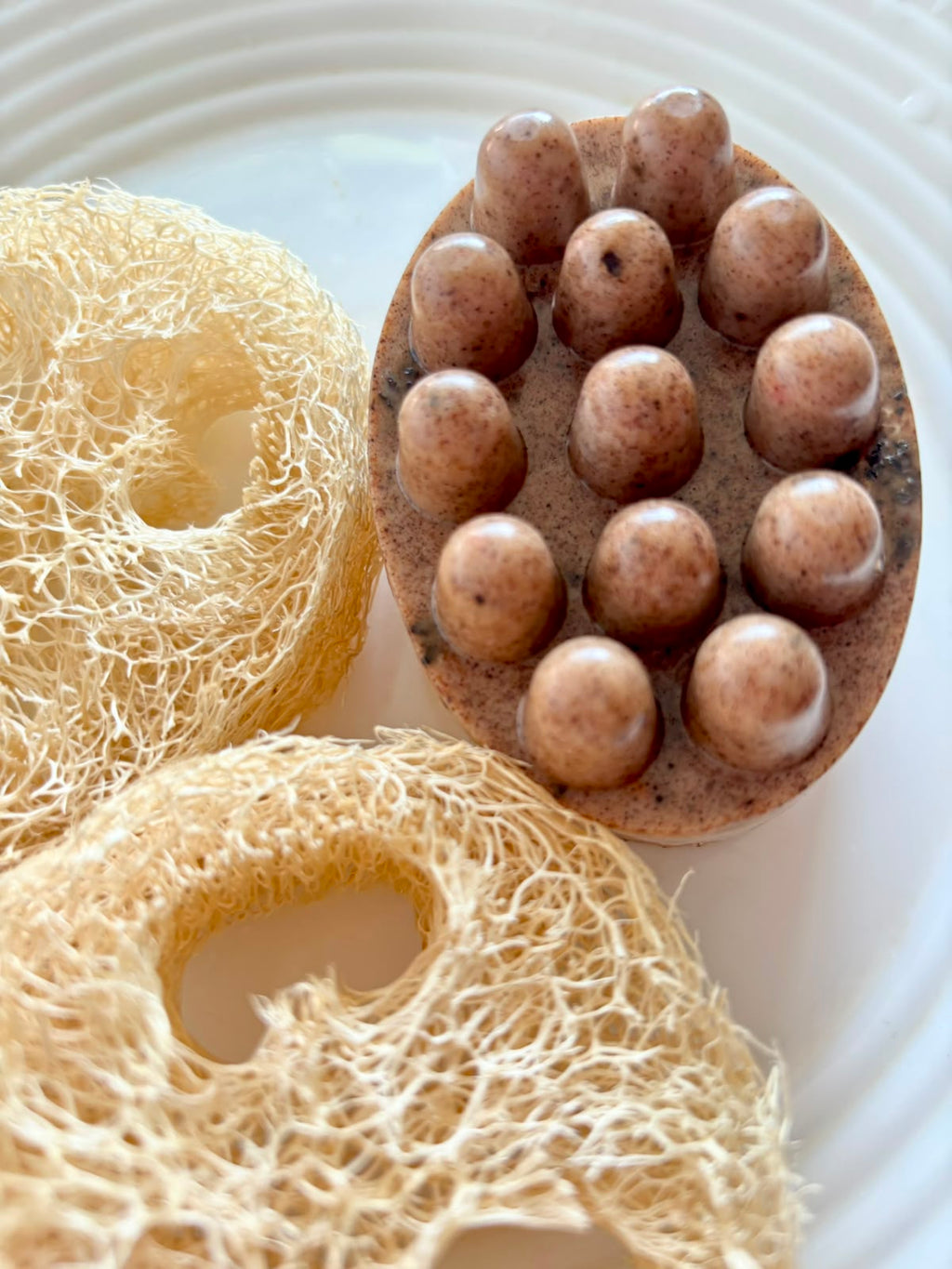 Jabón de café con luffa