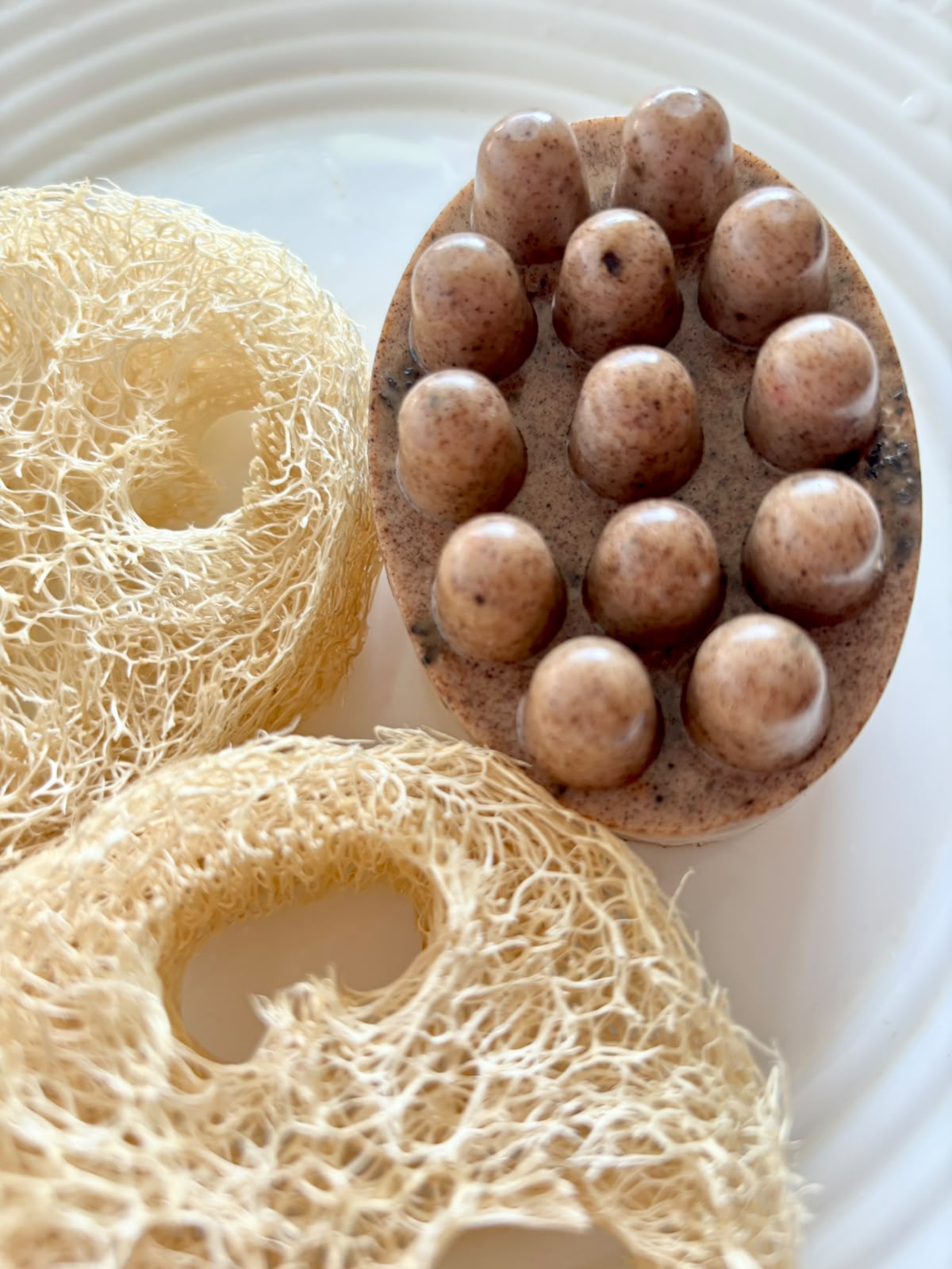 Jabón de café con luffa